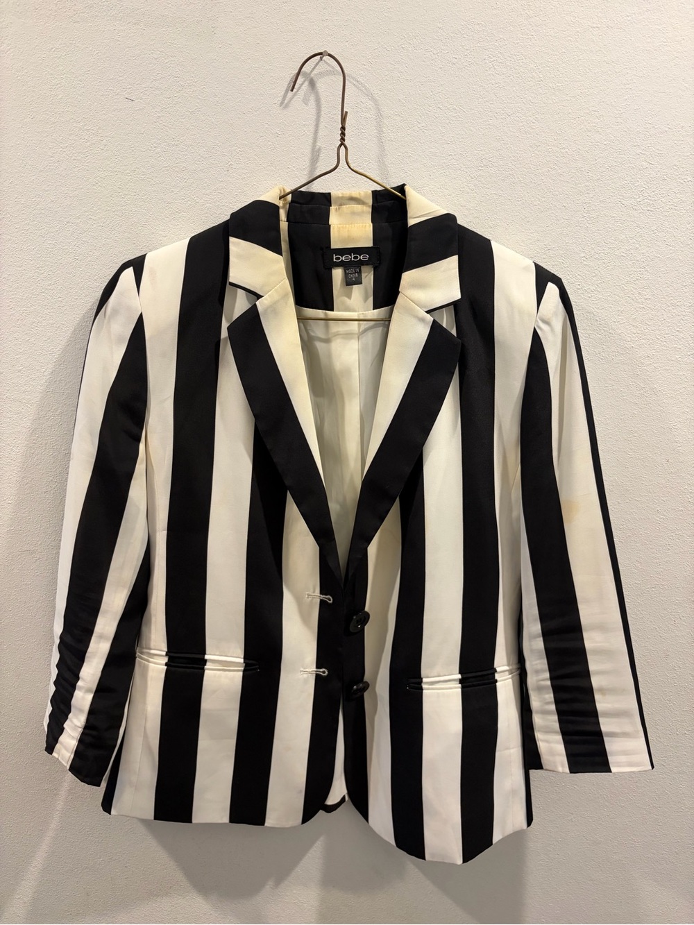 Black and White Striped Blazer